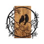 Wallity Couple Birds Escultura de Pared en Nogal y Negro